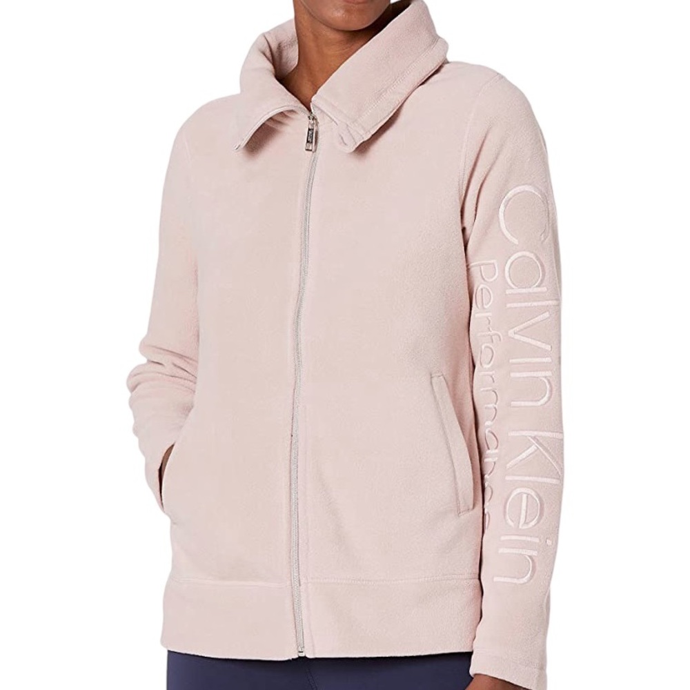Calvin Klein Performance tech fleece zip jacket with spellout logo sleeve size L